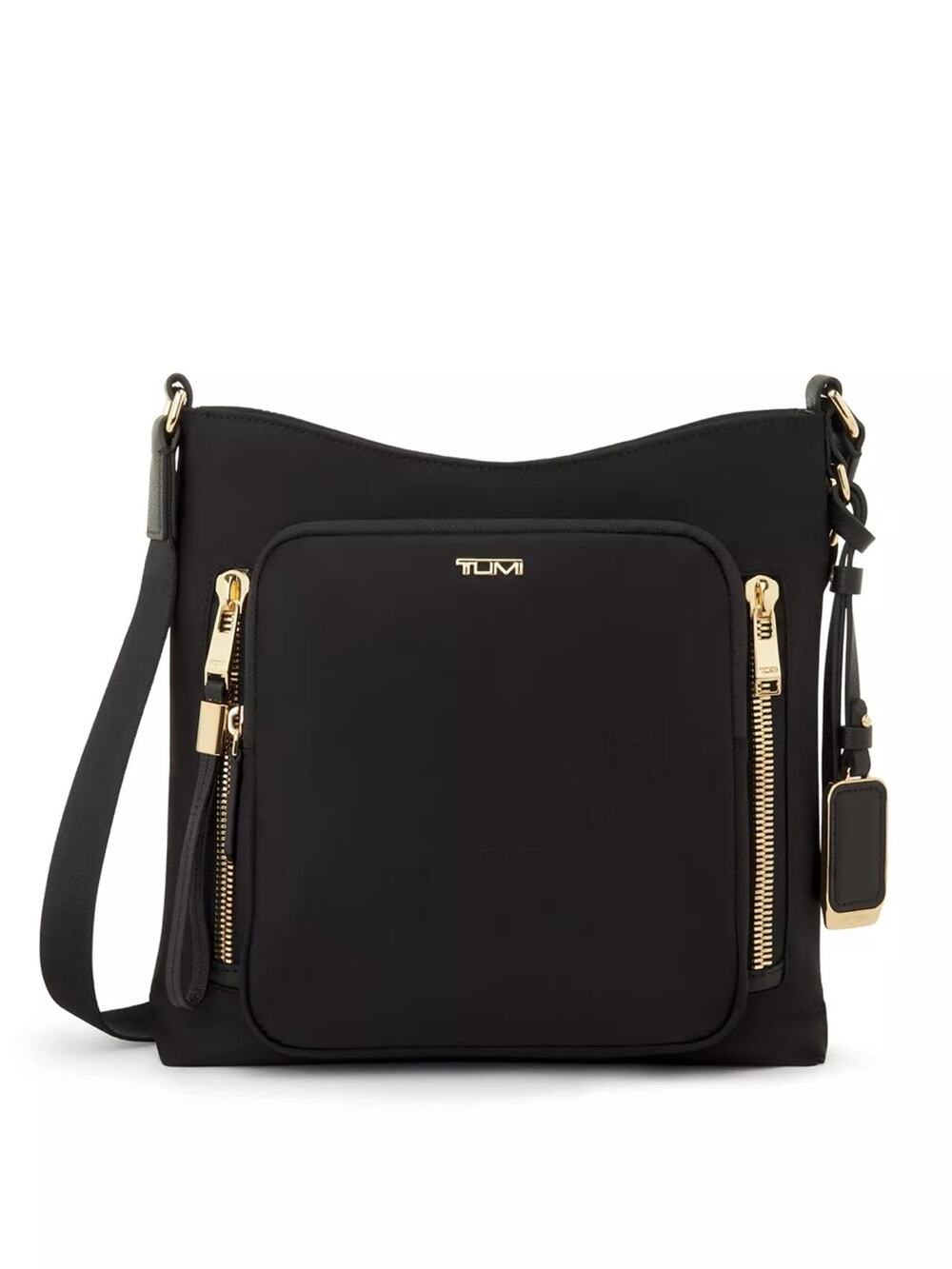 Tumi Tyler Crossbody Black Bag with Gold Hardware Nylon